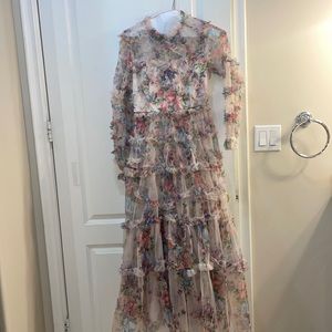 Ruffled colorful gown